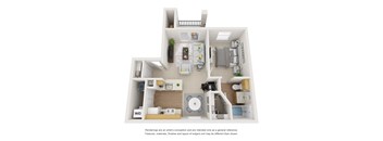 A1 | 1 Bed / 1 Bath | 630 Sq Ft at Remington Ranch, San Antonio, Texas