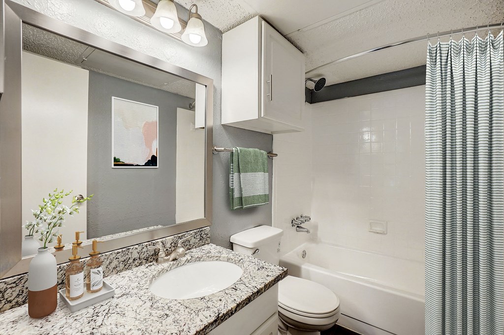 The View at Lake Highlands Apartments bathroom with sink and toilet