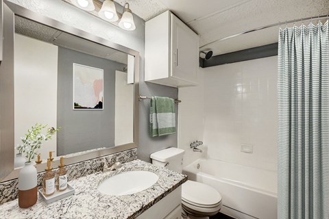 The View at Lake Highlands Apartments bathroom with sink and toilet