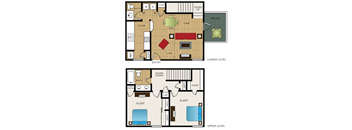 a floor plan of the upper level and the lower level