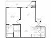 A1 | 1 BED - 1 BATH | 709 SQ FT A1 | 1 BED - 1 BATH | 709 SQ FT at Villas at Rogers Ranch, San Antonio, TX, 78258