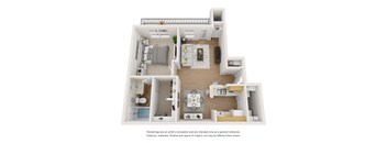 A1 | 1 Bed / 1 Bath | 709 Sq Ft at Villas at Rogers Ranch in San Antonio, TX 78258