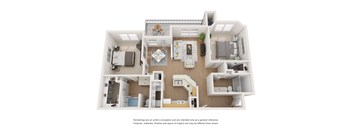 B1 | 2 BED - 2 BATH | 1,068 SQ FT at Villas at Rogers Ranch, San Antonio, Texas