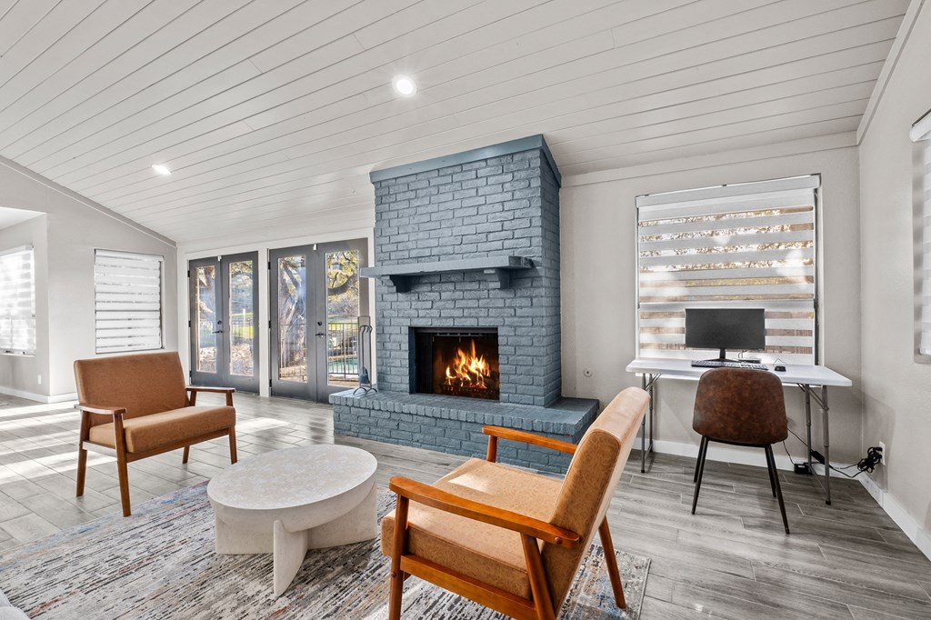 Clubroom With Fireplace at The Frederick, San Antonio, TX