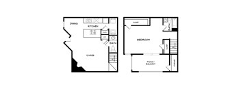 A black and white image of a floor plan for a house.