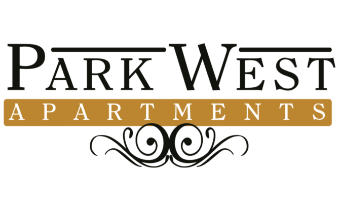 The image is a logo for Park West Apartments.