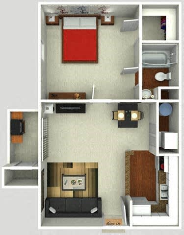 1 bed 1 bath B at The Hills at Ironhorse, North Richland Hills, 76180