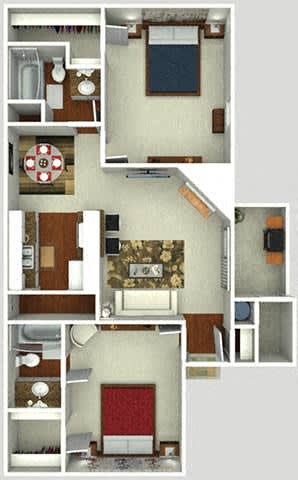 1 bed 1 bath C at The Hills at Ironhorse, North Richland Hills, Texas