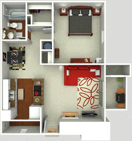 1 bed 1 bath A at The Hills at Ironhorse, North Richland Hills, TX