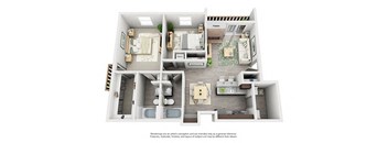 B5 FLAT | 1,040 SQ FT | 2 BED / 2 BATH at Maxwell Townhomes, San Antonio, 78230