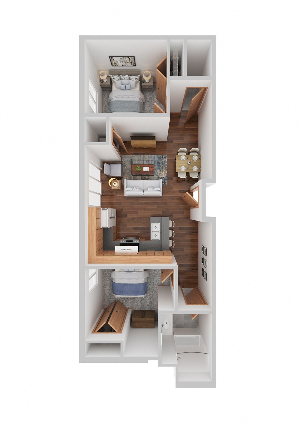 2 bedroom 1 bathroom floorplan 861 square feet