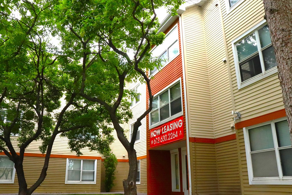 a building with a sign on the side of it