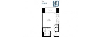 blueprint of a floor plan for a studio apartment