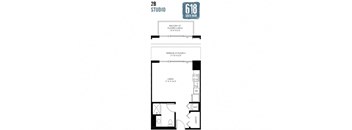 Studio 447 sq. ft.
