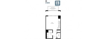 Studio 501 sq. ft.