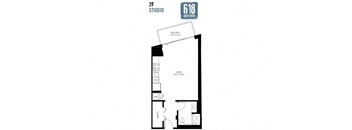 Studio 555 sq. ft.