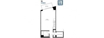 Studio 706 sq. ft.