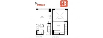 One Bedroom 1 Bath Loft 872 sq. ft.