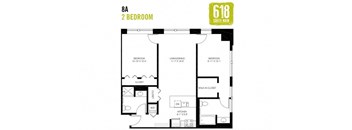 Two Bedroom 2 Bath 1033 sq. ft.