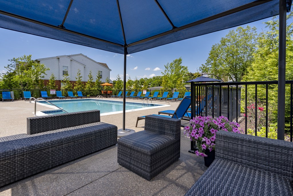 our apartments have a resort style pool and patio