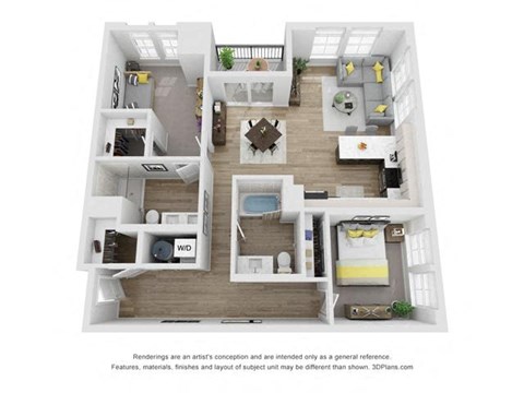 a 1 bedroom floor plan  950 sq ft