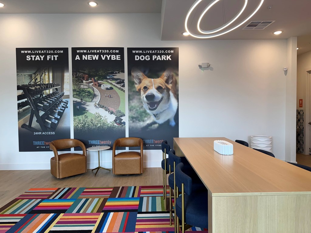 Leasing Office at ThreeTwenty at the Vybe Apartments in Kyle, Texas