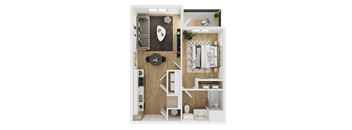 A small room with a bed, a desk, and a chair.