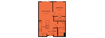 a floor plan of a bedroom house with a bathroom and a living room
