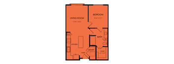 A3 One Bedroom Floor Plan at Windsor Park Towers