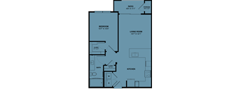 A3 1 bedroom apartment floorplan at the Park at Speyside