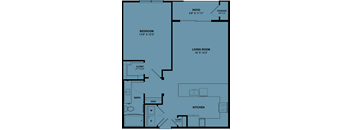 A3c 1 bedroom apartment floorplan at the Park at Speyside