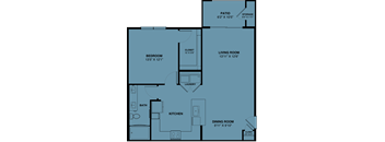 A4a 1 bedroom apartment floorplan at the Park at Speyside