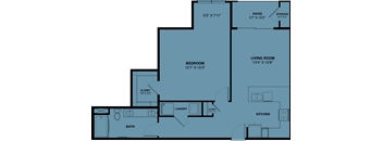 A6 1 bedroom apartment floorplan at the Park at Speyside