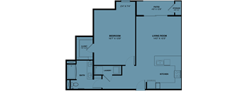 A7 1 bedroom apartment floorplan at the Park at Speyside