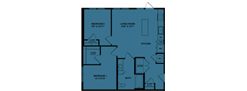 A blueprint of a house layout with labeled rooms and dimensions.