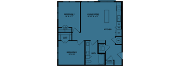 A blueprint of a house layout with labeled rooms and dimensions.