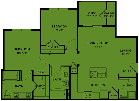 the floor plan of a bedroom house plan