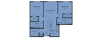the floor plan of a bedroom apartment with a bathroom and a living room