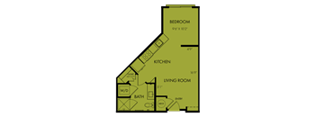 E1 Studio Floor Plan at Windsor Park Towers