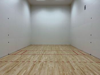 a racquetball court in a gym at Avery Ranch, Austin Texas