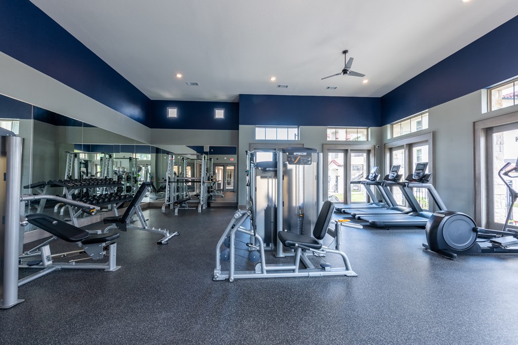 take advantage of the fitness center to work out in our state of the art gym / fitness center at Bridge at Paloma Affordable Apartments 78754 Northeast Austin