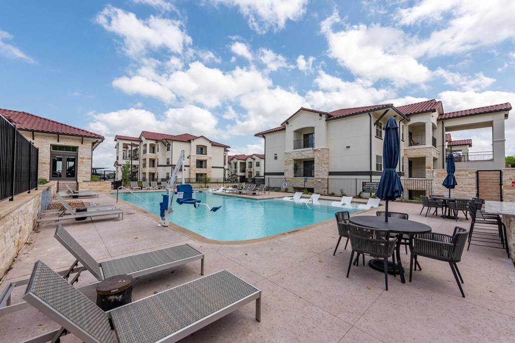 Resort-Style Pool at Bridge at Paloma Affordable Apartments 78754 Northeast Austin