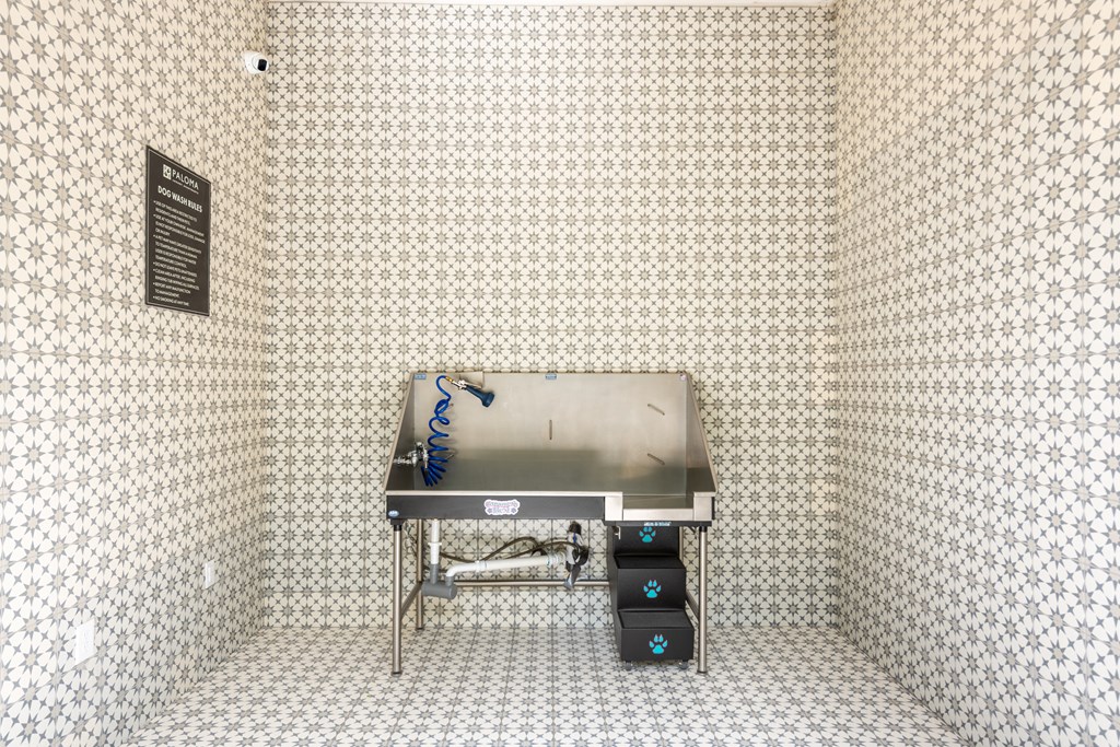 Dog washing station at Bridge at Paloma affordable luxury apartments