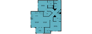 A blueprint of a house layout with labeled rooms and dimensions.