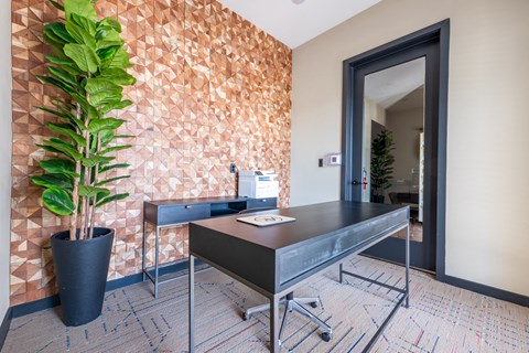 an office with a desk and a plant at Avery Ranch, Austin Texas