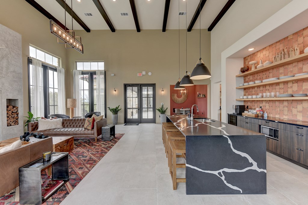 Clubhouse Kitchen and Lounge in 78747 at Three Hills