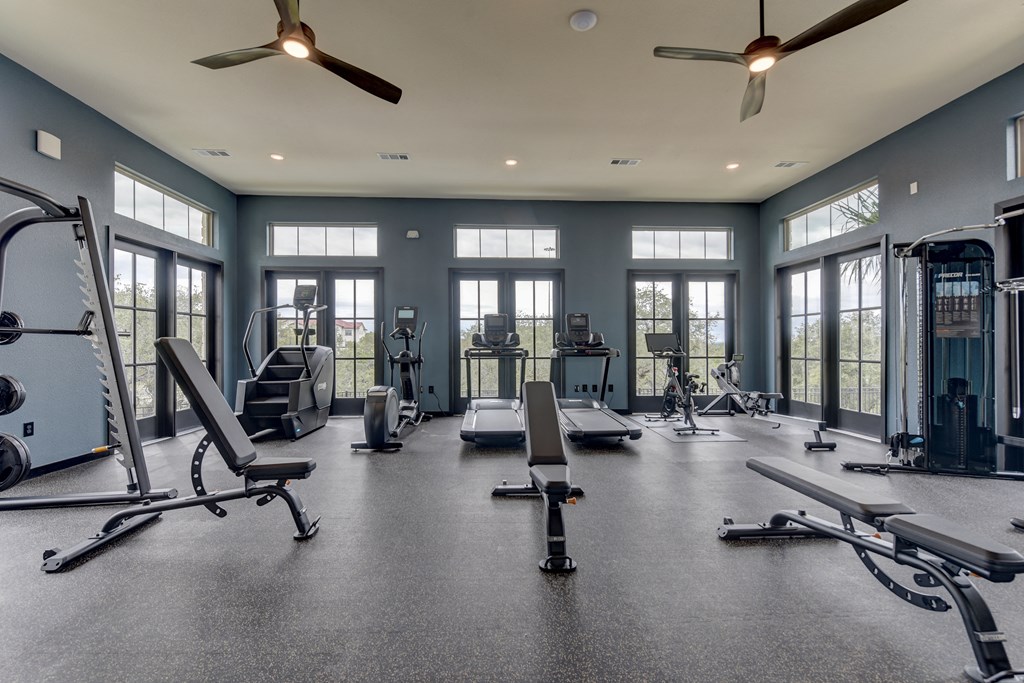 24-Hour Fitness Center at Three Hills Luxury Apartments