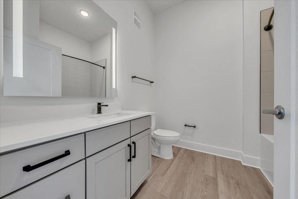 a bathroom with a sink and a toilet at Luxe 360 in Midlothian, Midlothian Virginia