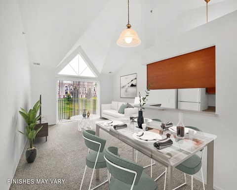 Petunia Layout Open Dining Area at LakePointe Apartments, Batavia, Ohio 45103