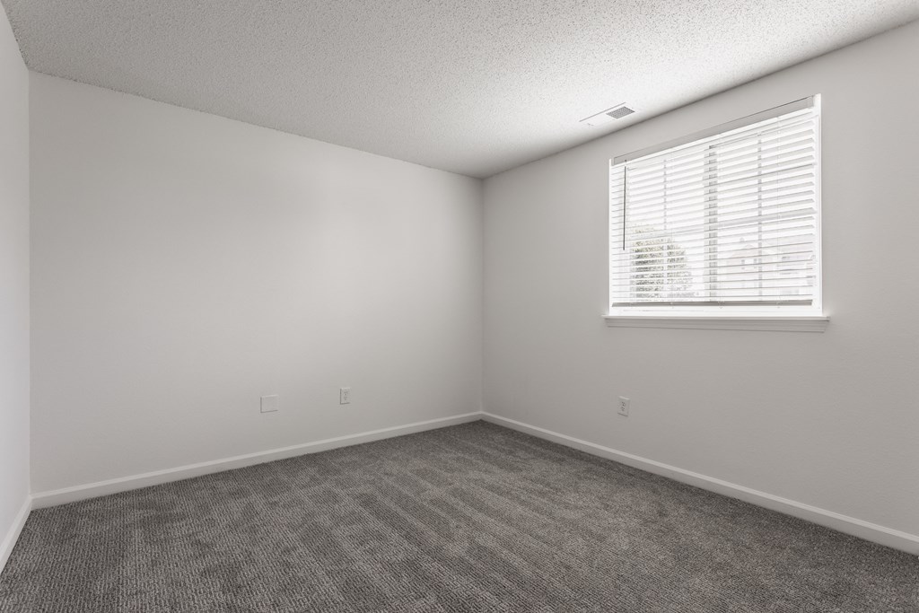 an empty room with carpet and a window at Latitudes Apartments, Indianapolis